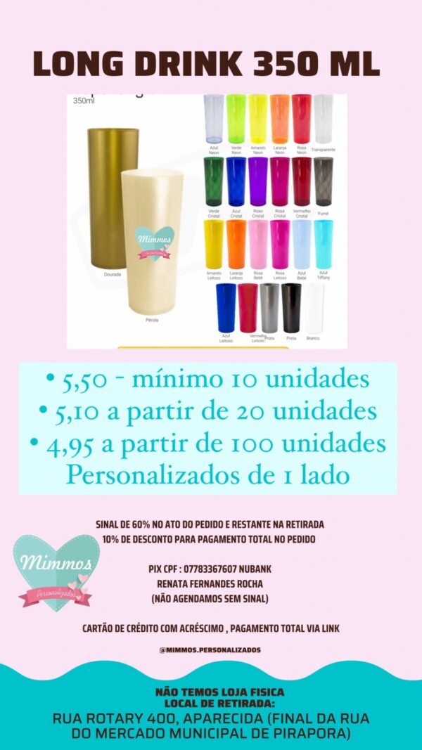 Long Drink Personalizado (transfer )