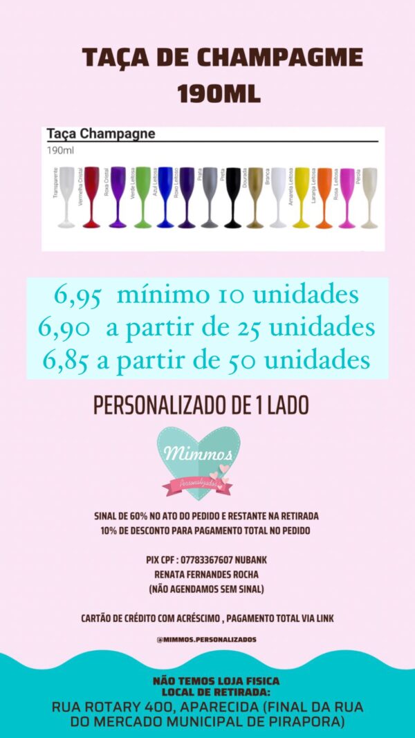 Taça de espumante 190 ml (transfer)