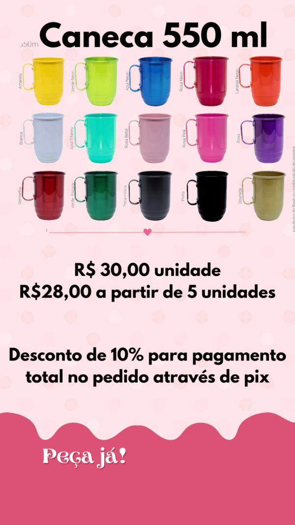 Copo Alumínio 500 ml Personalizado no transfer (direto no copo)