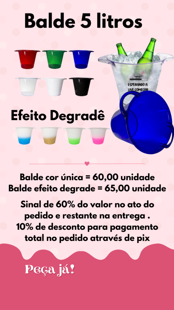 Balde 5 litros Personalizado (transfer )