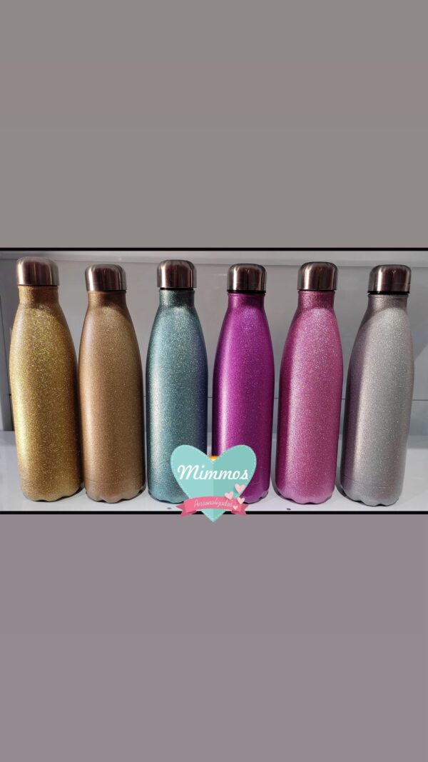 Garrafa Térmica Inox 500 ml com gliter