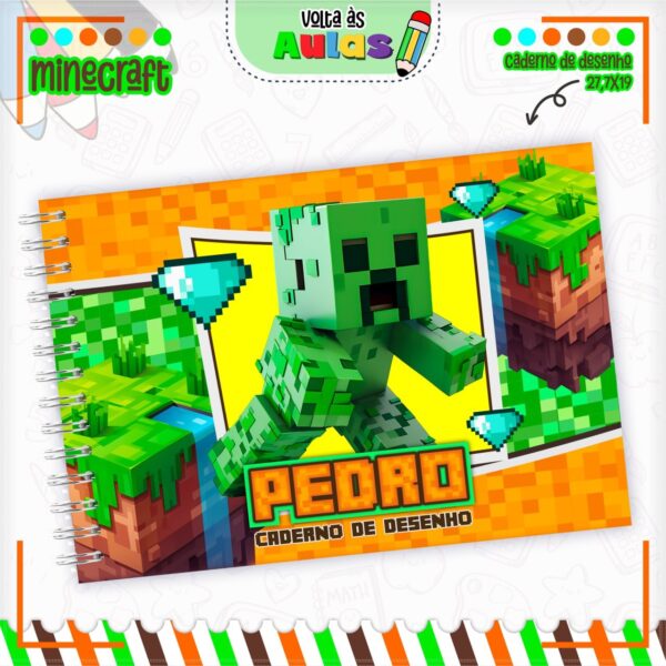 Caderno de desenho grande com arame wire-o e personalizado no tema a sua escolha - Image 3