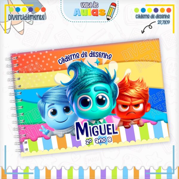 Caderno de desenho grande com arame wire-o e personalizado no tema a sua escolha